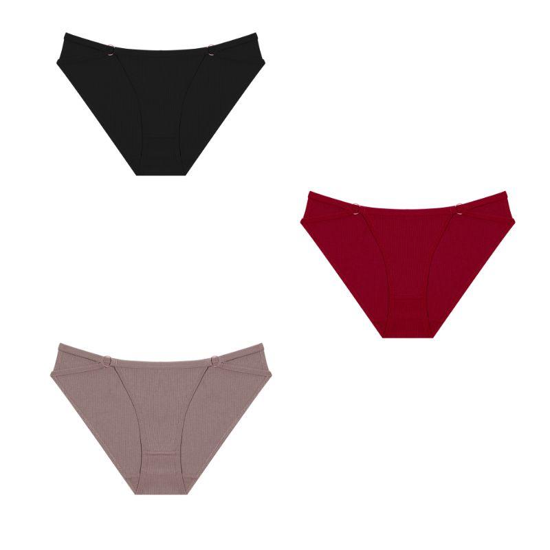 FINETOO 3 TEILE/SATZ Nahtlose Baumwollhöschen für Damen Bequeme und atmungsaktive Höschen Volle weiche Damenunterwäsche Dessous XL