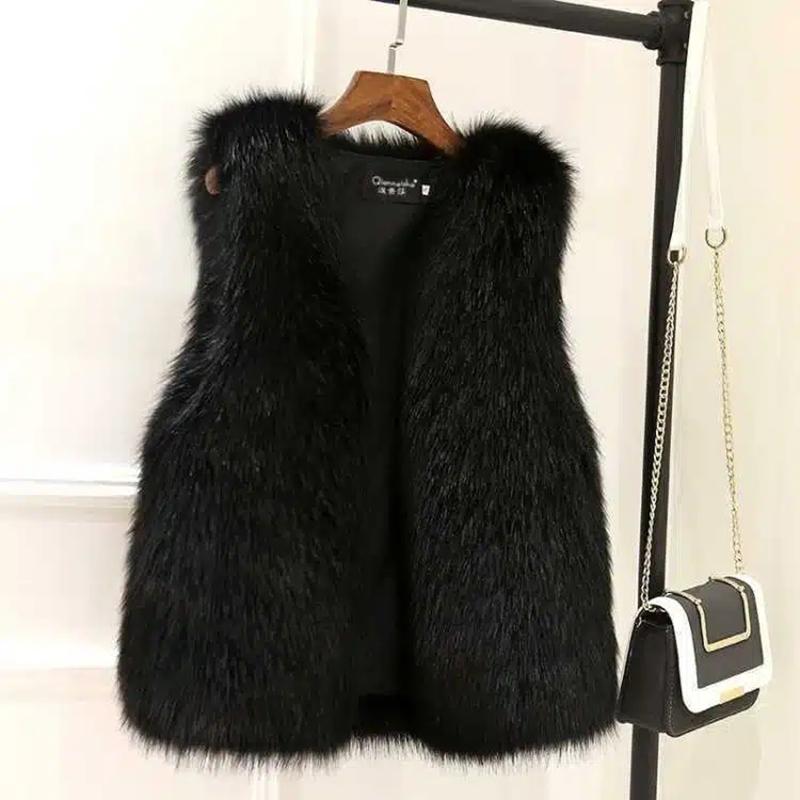 Winter Weibliche Fuchs Pelz Weste Mantel Winter Warm Weiß Schwarz Grau Pelz Weste Jacke Große Größe Ärmellose Mantel Casual Mutter weste Mantel XL