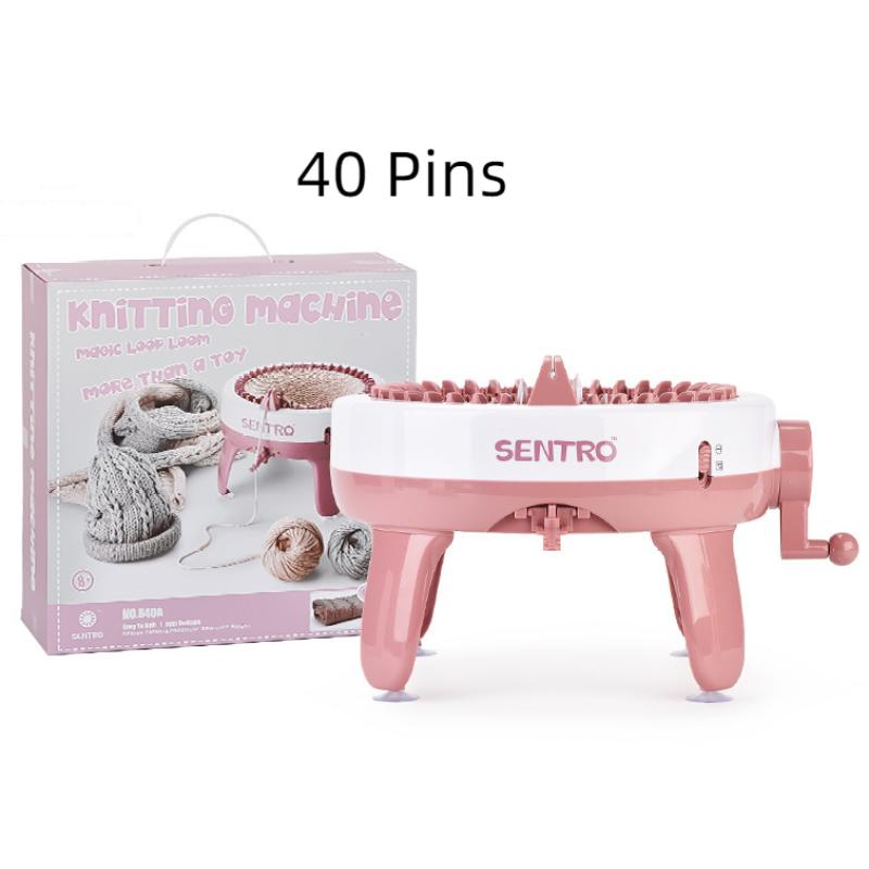 22/32/40 Nadeln Smart Weaving Round Loom, Strickbrett rotierendes Doppelstricken, Loom Machine Kit für Erwachsene/Kinder DIY Strickschal Mütze Socke 40 PINS