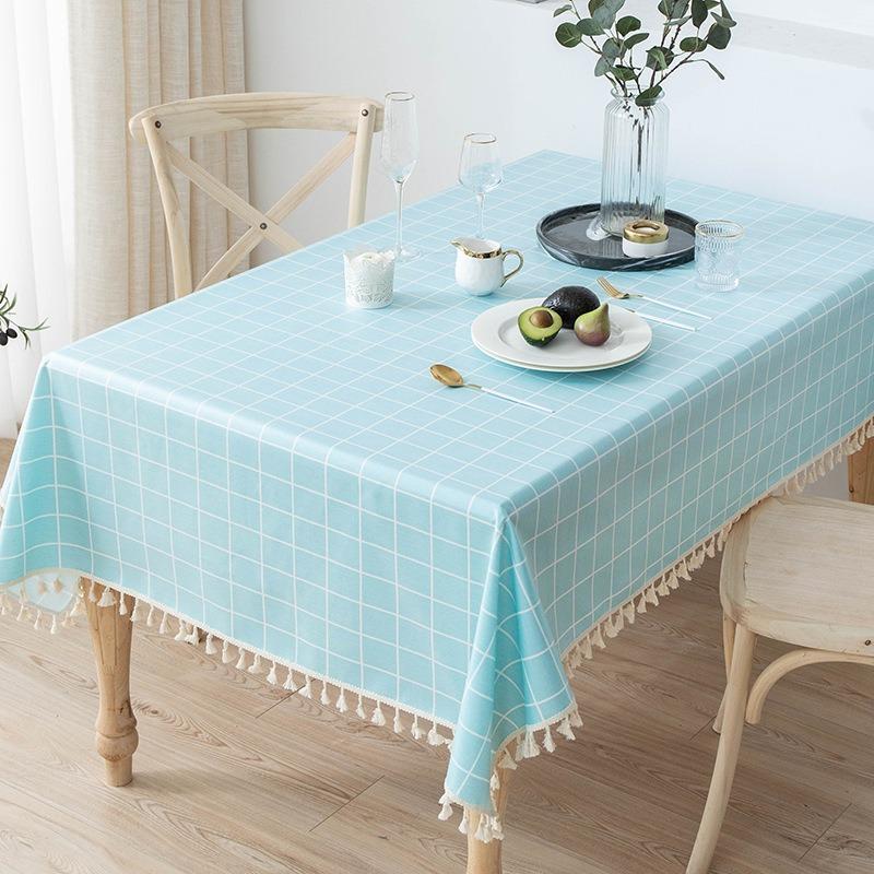 Einfache Plaid Tischdecke Pastoralen Baumwolle Leinen Esstisch Tischdecke Gitter Muster Schreibtisch Abdeckung Handtuch Tee Tuch Tisch Fall 140*220cm