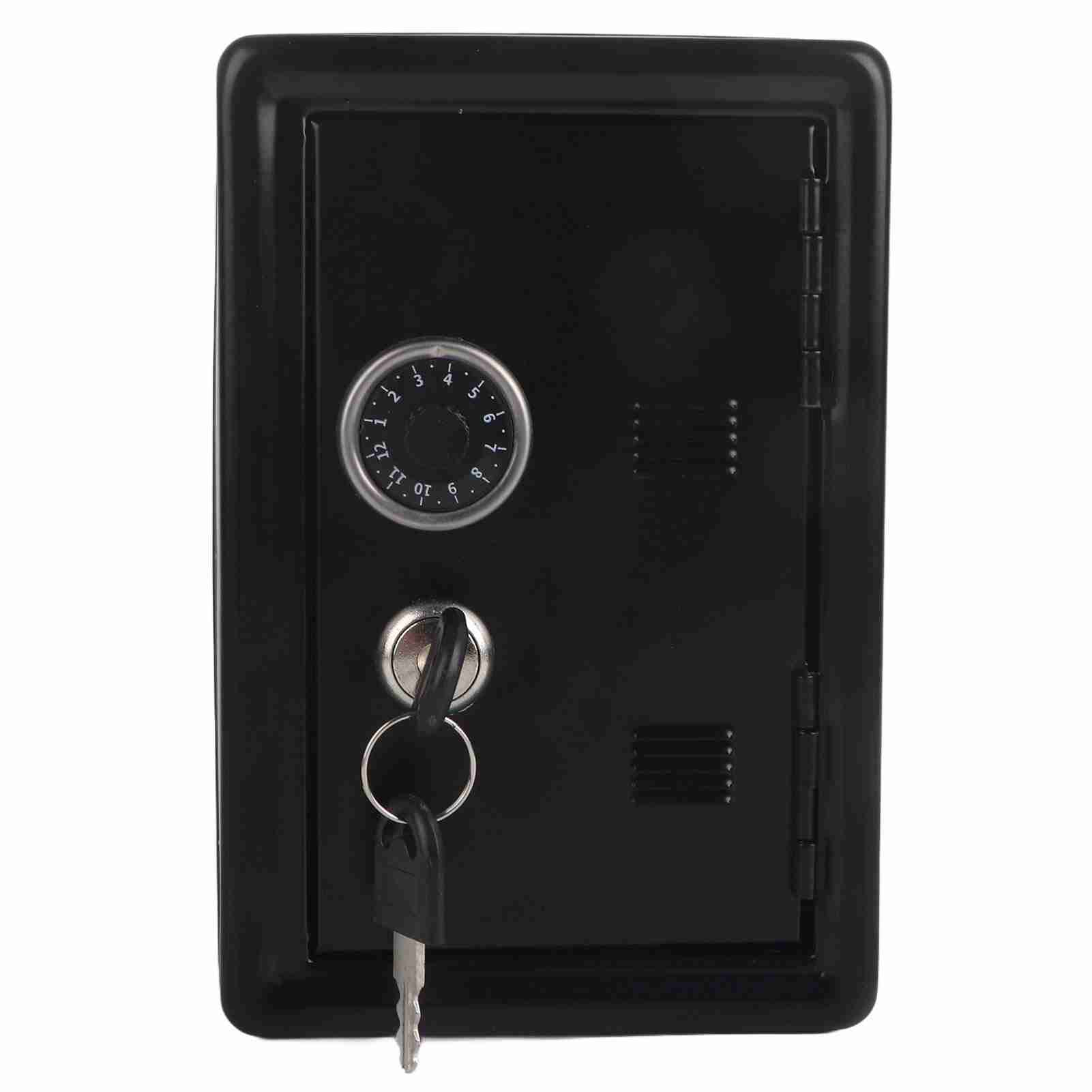Spardose für Kinder, Lernspielzeug, Passwort, Bargeld, Münzen, Safe, Geschenk mit 2 Schlüsseln (Schwarz) schwarz