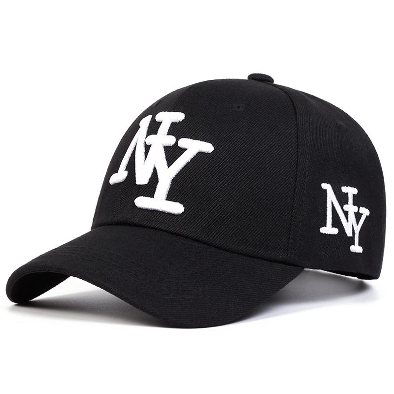 Baseballmütze für Herren mit Buchstaben, verstellbar, Baumwolle, Papa-Hut, Sonnenschutz für den Außenbereich, Sommerhüte, Hip-Hop-Caps schwarz/weiß