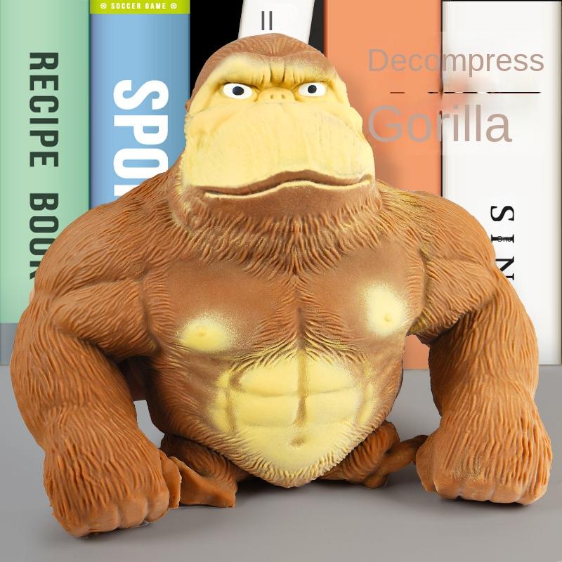1 Stück lustiges dehnbares Gorilla-Quetschspielzeug, elastischer Anti-Stress-Orang-Utan Fidget für Kinder & Erwachsene United States