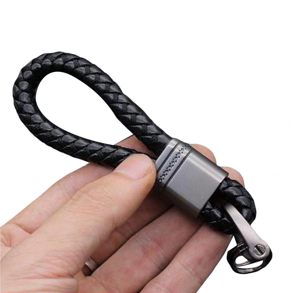 Schlüsselanhänger aus Kunstlederseil fürs Auto, handgewebte Schnalle, Schlüsselanhänger, Paar, Autogeschenk, abnehmbare Luxus-Schlüsselanhänger aus Metall