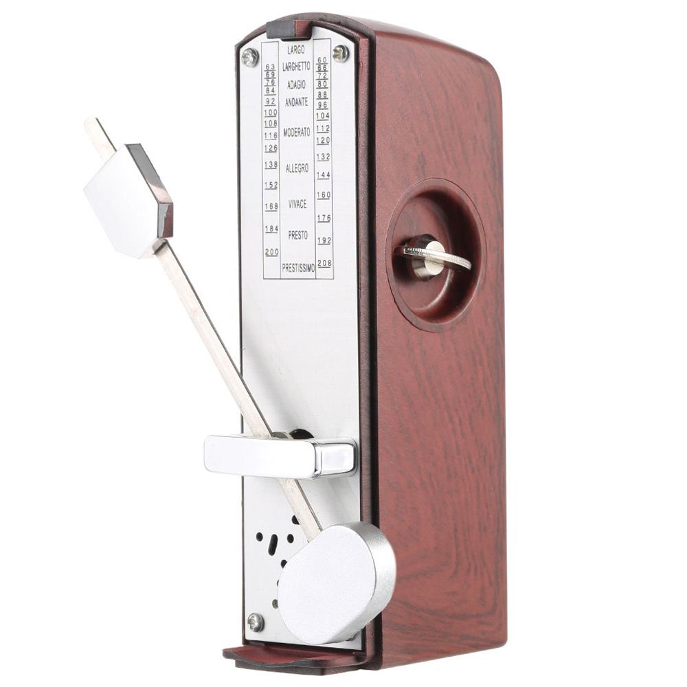 Tragbares mechanisches Mini-Metronom, universelles Metronom, 11 cm Höhe, für Klavier, Gitarre, Violine, Ukulele, chinesische Zither, Musikinstrument braun