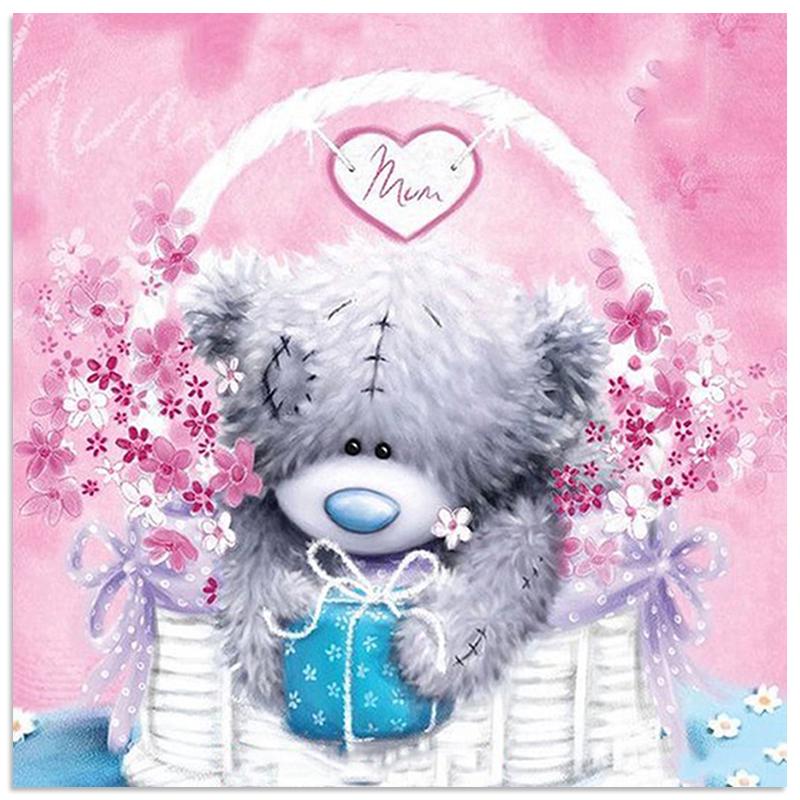 Bär 5D DIY Diamantmalerei Tier Cartoon Voll Runde Mosaik Tier Stickerei 30x30CM