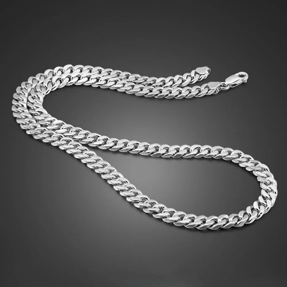 Echte 100% 925 Sterling Silber Herren Halskette Fashion Punk Curb Cuban Link Kette 6 mm 20-24 Zoll Mann Feiner Schmuck Geschenk 66cm26 inches