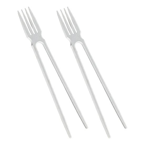 2-in-1 Gabel-Essstäbchen-Kombination Wiederverwendbares Esswerkzeug für Sushi Nudeln Leichtes Tragbares Utensil Vielseitige Asiatische Küche Stäbchen 2pcs weiß