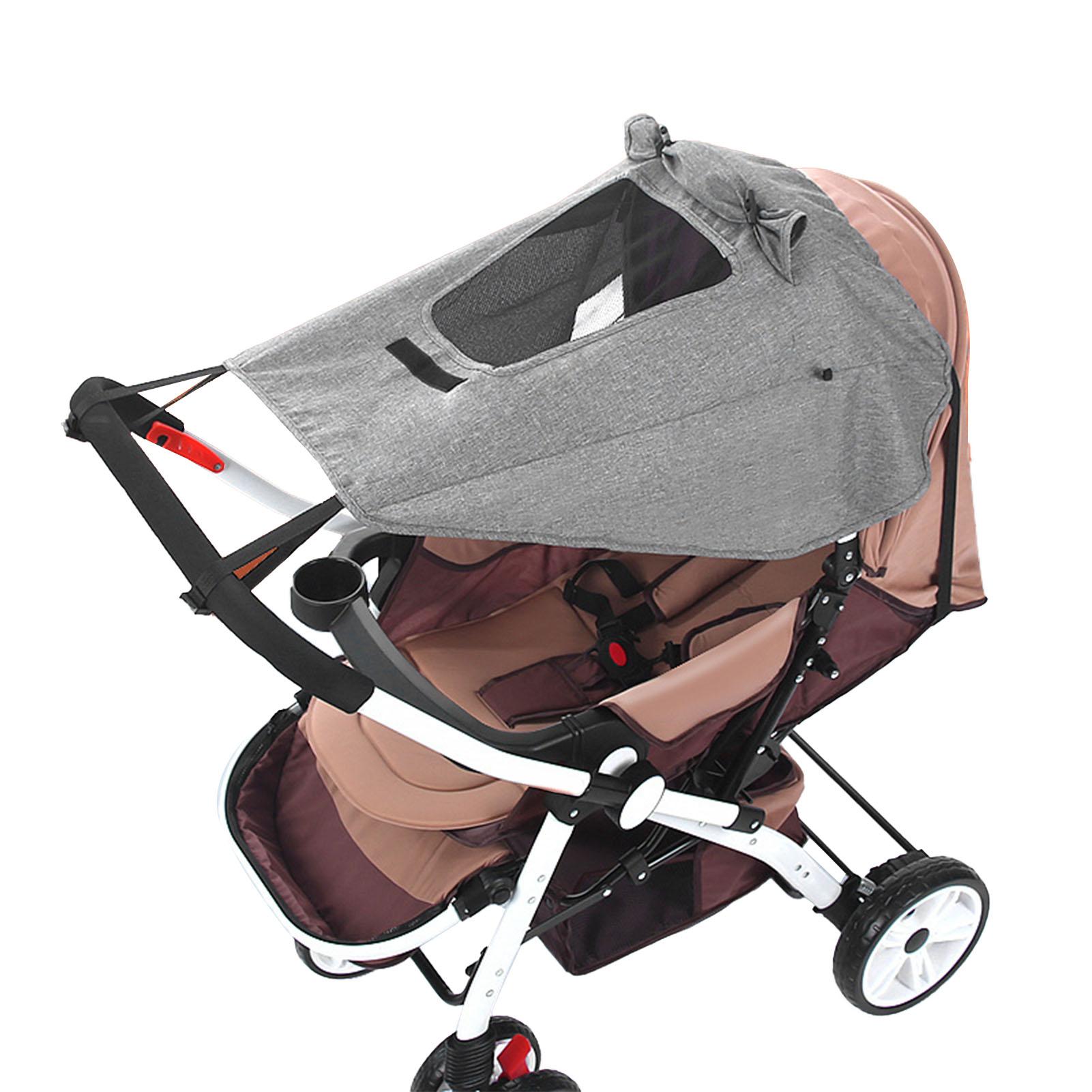Baby Kinderwagen Markise Universal Sonnenschutz Verdeck Kinderwagen Sonnenschutz UV-Schutz Regendicht licht grau