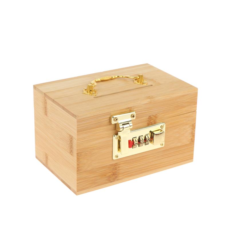 Hölzerne Kombination Lock Sparschwein Erwachsenen Schatzkiste Spardose Dekorativ Sicherer Verschluss Haushaltsaufbewahrung Gadget Sicher Und Diebstahlsicher Wood color