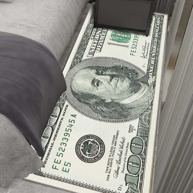 US-Dollar-Schein-Druckteppich - Kreative Geld-Design-Fußmatte für Wohnzimmer, Eingangsbereich, Flur-Dekoration mit Währungsmuster 40x60cm