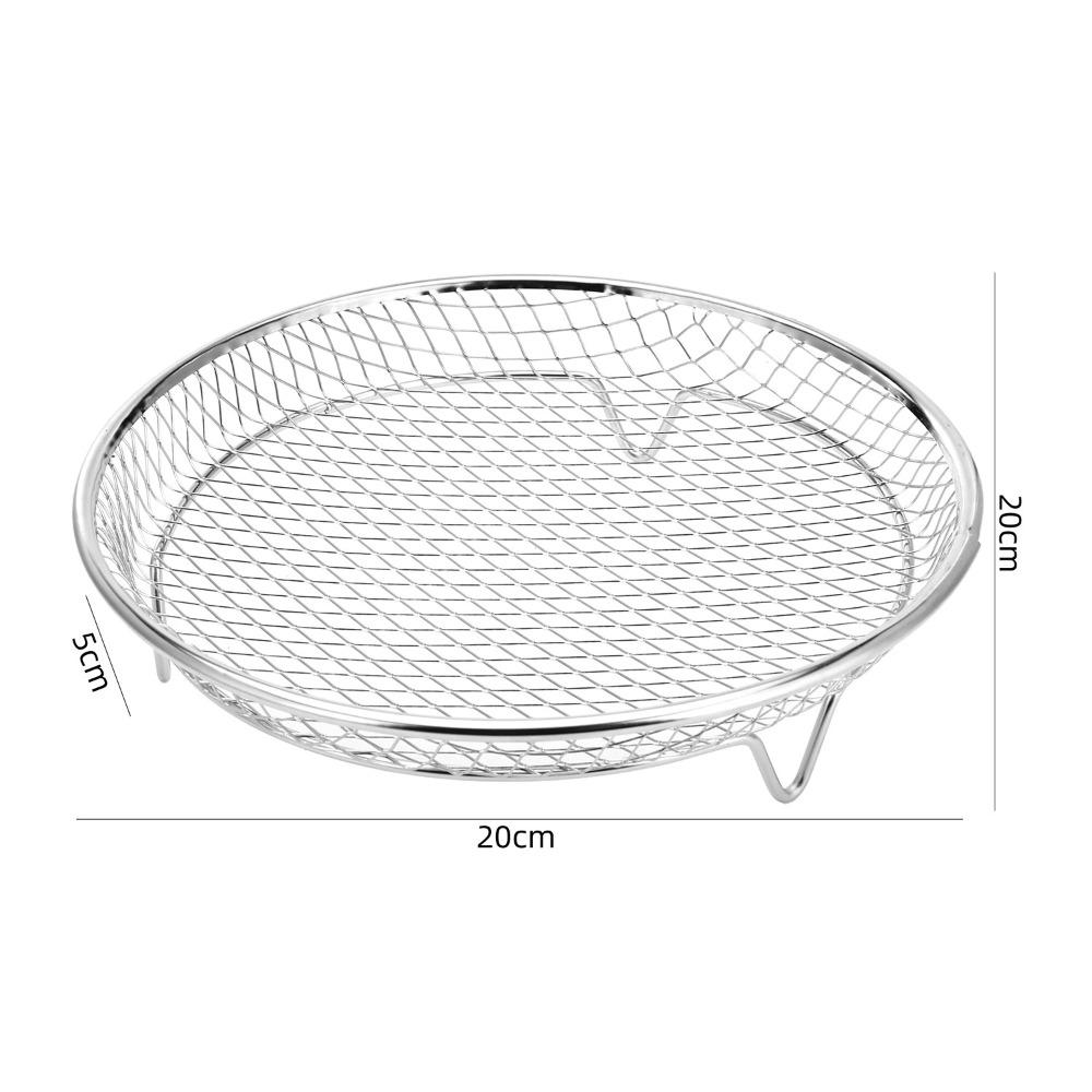 Edelstahl Heißluftfritteuse Rost Antihaft Heißluftfritteuse Schale Neuer Grillkorb Küchenhelfer Circle