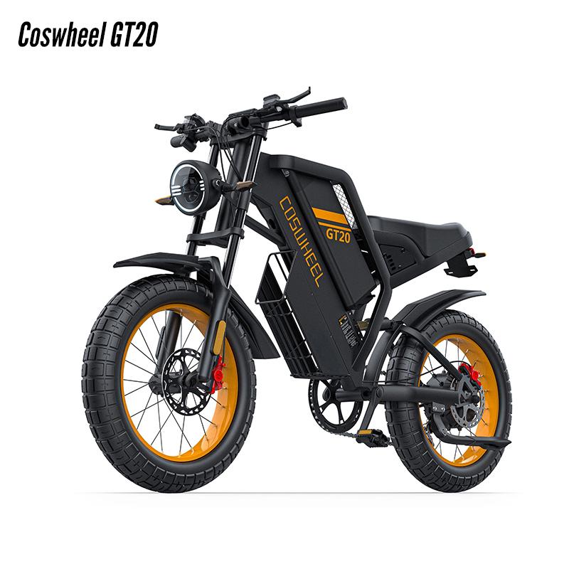 Coswheel GT20 Elektrofahrrad Doppelmotor 2000W /4000W Offroad Elektromotorrad 48V 25AH/40AH Doppelbatterie MTB Große Reifen E-Bike