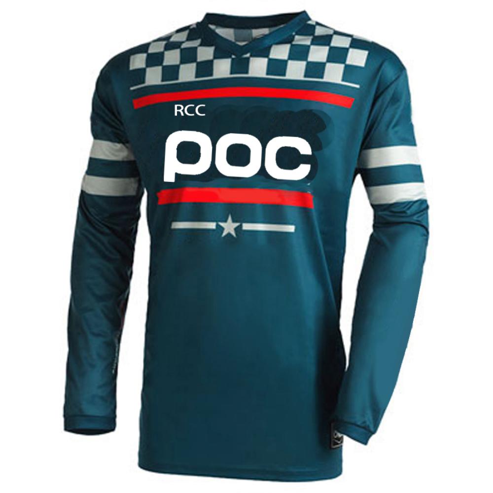POC Herren Offroad-Radtrikot Downhill Mountainbike DH Shirt MX Motorrad Langarm-T-Shirt M grün