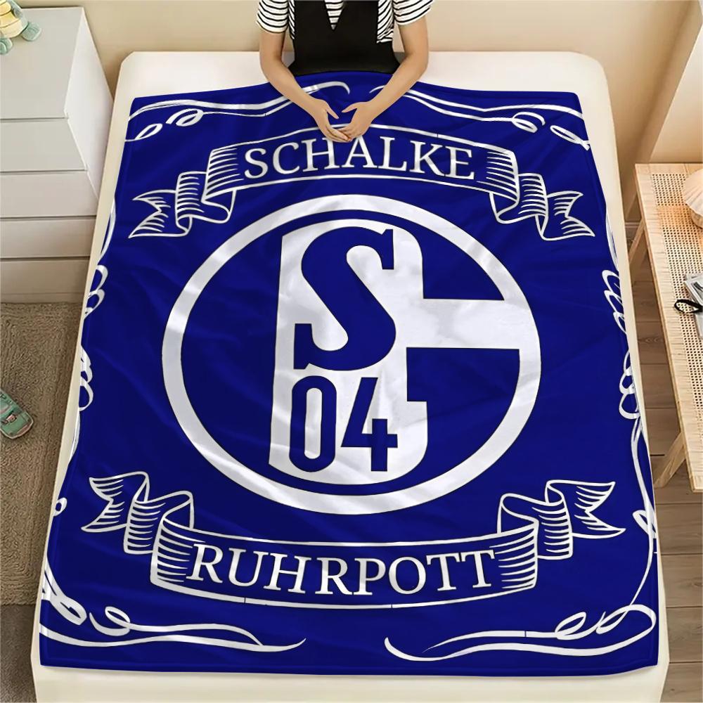 1 Stück FC Schalke 04 Aufdruck Flanelldecke, Hohe Qualität für alle Jahreszeiten, Heimdekoration, Wärme und Komfort, Perfekt für Weihnachtsgeschenke 130cm x 150cm