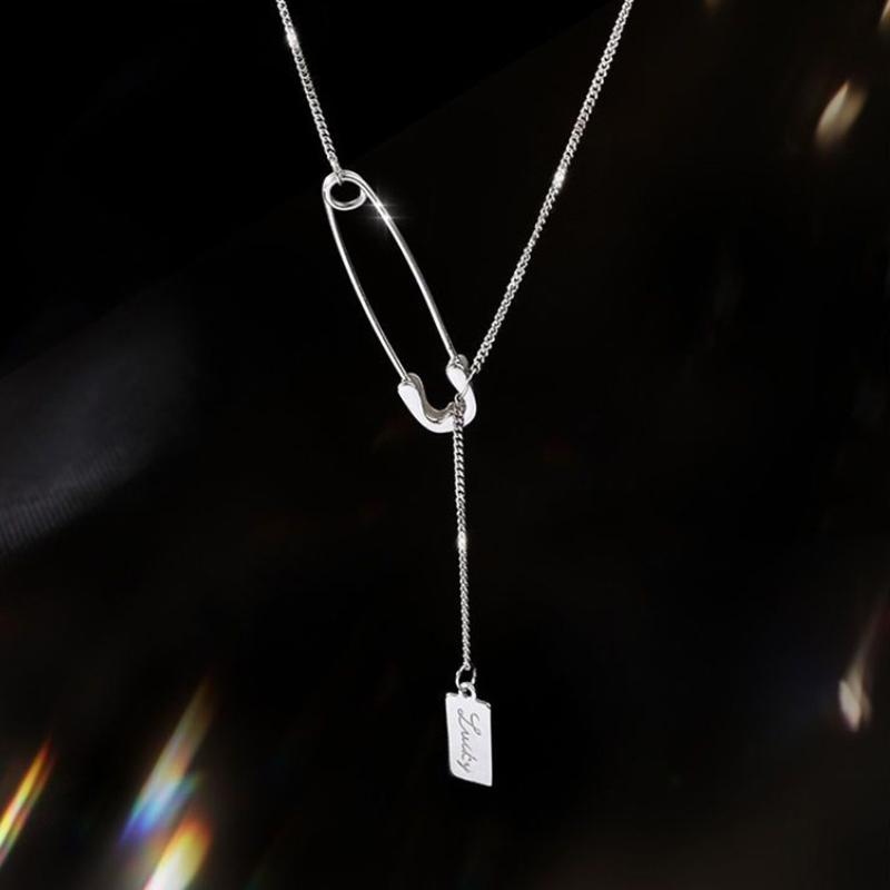 Quaste Kette Verschluss Pin Halskette für Frauen Mädchen Choker Schmuck Low Profile Design Luxus Schlüsselbein Kette Halskette