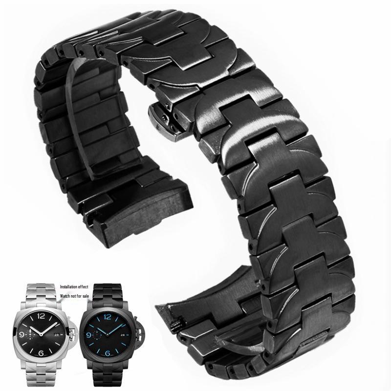 Original Panerai Stahlarmband für Uhren der PAM441/111/00448 Serie - Herren 22/24mm 24mm with logo schwarz