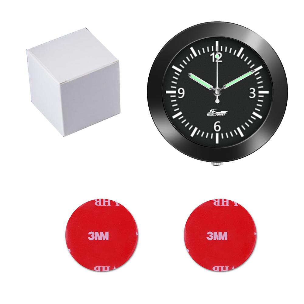 Autouhr leuchtende Uhr interne aufklebbare leuchtende Mini-Digital-Quarzuhren Autozubehör Innenraum schwarz