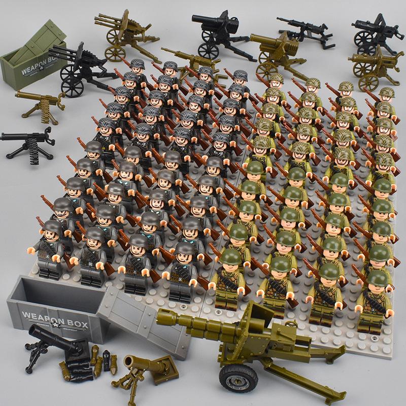 80 Stück Kinderspielzeug Soldaten Bausteine Mini Actionfiguren Lernspielzeug für Jungen Geburtstagsgeschenke gray