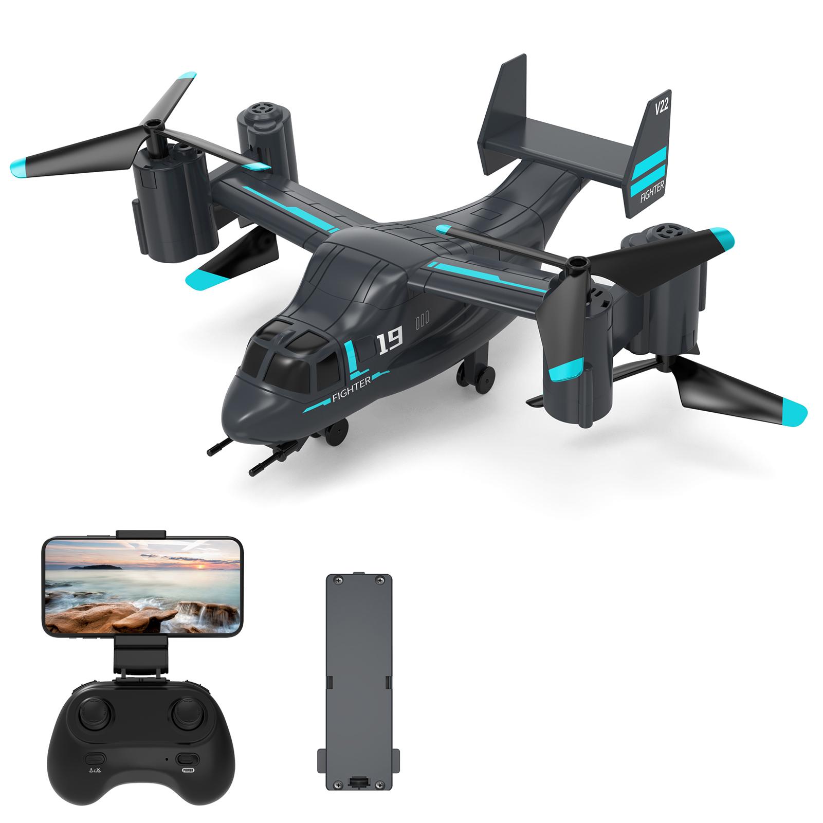 RC-Drohne mit Kamera, 720P, Landmodus, automatischer Schwebeflug, Headless-Modus, One-Button-Start, Landung, 3D-Flip 2 720P camera-1 battery