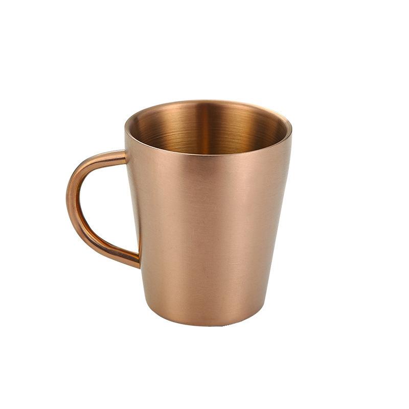 300Ml Doppel-Schicht Wasser Tasse Hause Esszimmer Drinkware Becher Edelstahl Bier Tasse rose gold
