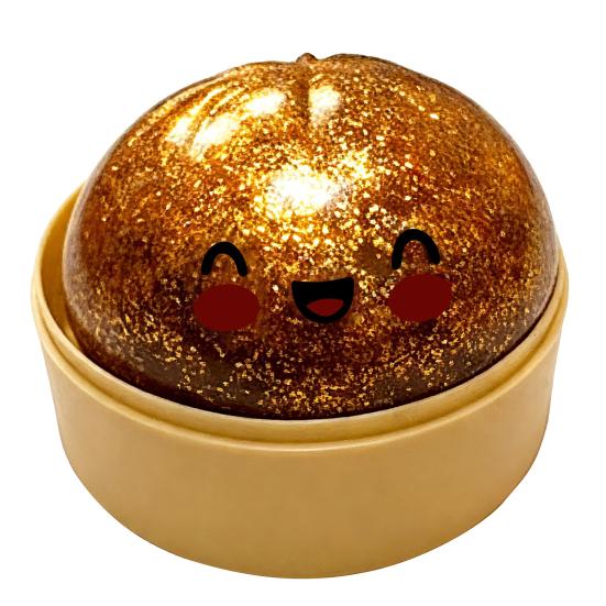 Brötchen Quetschspielzeug Niedliches Brötchen Stressabbau Realistische Simulierte Brötchenform Spielzeug mit Niedlichen Ausdrücken Sensorisches Fidget Spielzeug antik gold