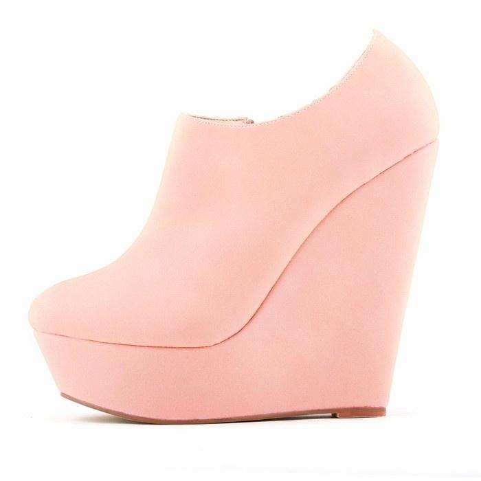Winter High Heels Wildleder Schuhe Stiefeletten Wedges Frauen Plattform Elegent High Heels Schuhe UNS Größe Keil schuh 38 rosa