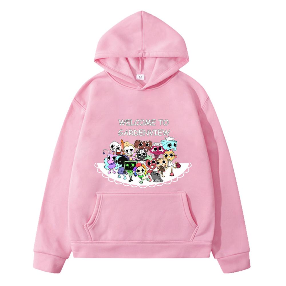 Kawaii Herbst-Hoodies Dandys World Anime-Hoodie Fleece-Sweatshirt Cartoon-Pullover Jungenjacke y2k Sudadera Kinderkleidung Mädchen 130 rosa