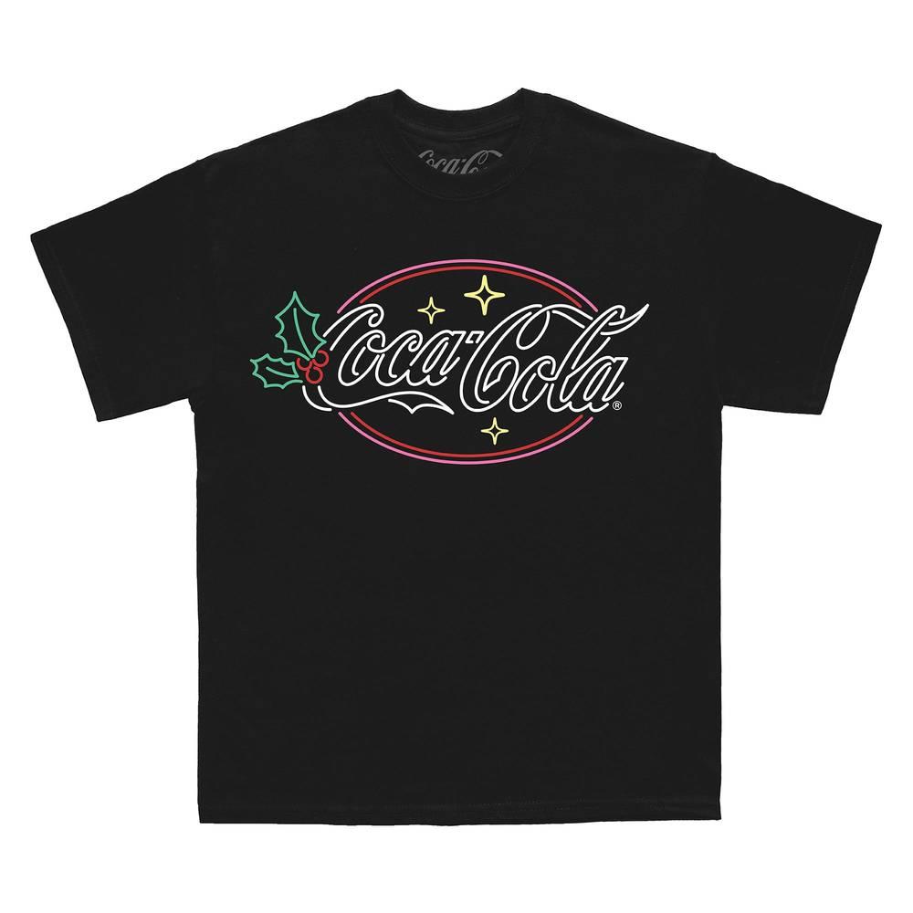 Coca-Cola Unisex-T-Shirt mit Neon-Schild für Erwachsene XXL schwarz