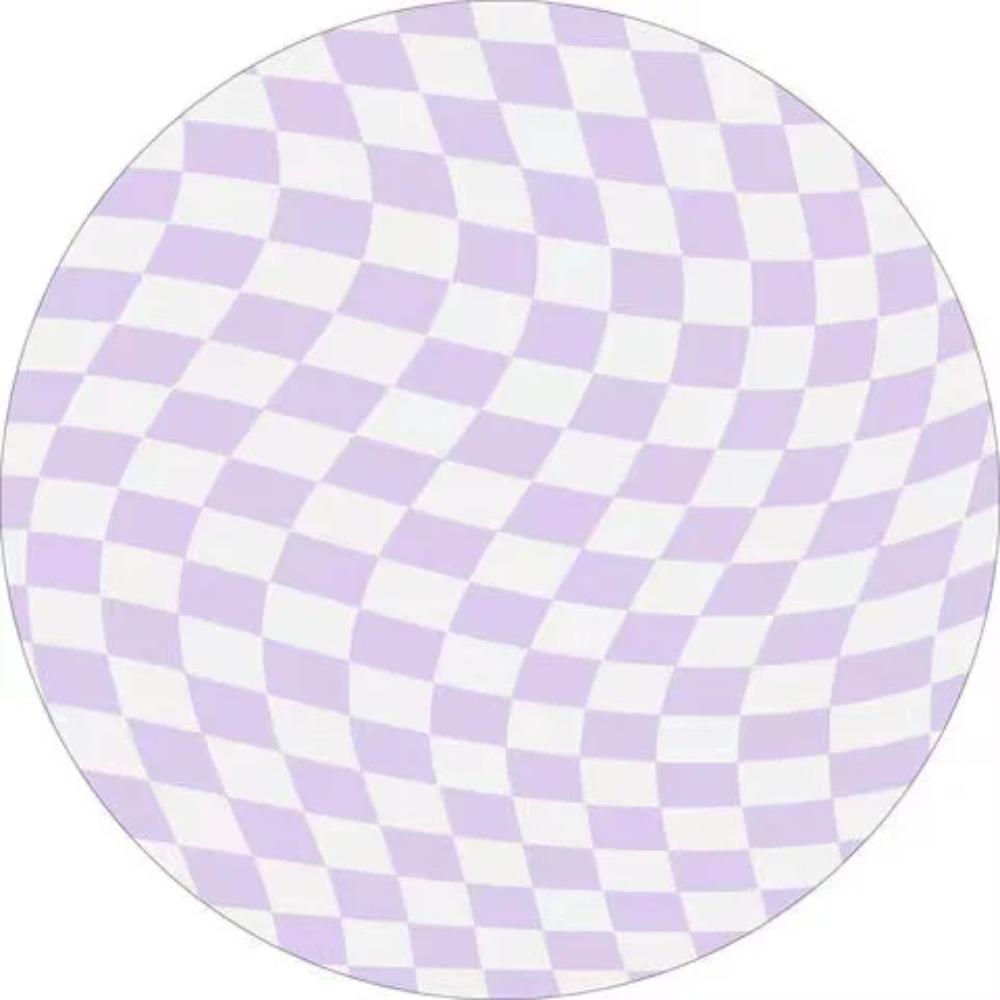 Runder Schachbrett-Teppich Kommode Verdickter Teppich Haus Wohnzimmer Schlafzimmer Nachttisch Große Flächenteppiche Flauschiger Weicher Rutschfester Teppich Diameter80CM white