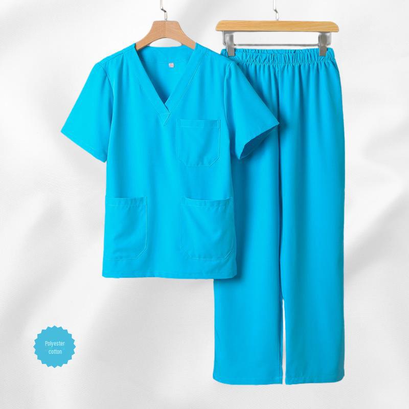 Unisex-Kasack aus Polyester-Baumwolle für Ärzte und Krankenschwestern women's style; XXL see-blaue