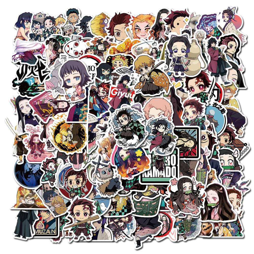 100 Stück Dämon Slayer Anime Aufkleber Wasserdichte Handyhülle Aufkleber Niedliche Sticker Pack Laptop Gitarre Koffer Aufkleber 100pcs