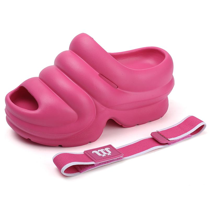 Sommer Frauen Sandalen Dicken Boden Frauen Clogs Weiche EVA Trockenen Keile Plattform Schuhe Strand Sandalen Hause Hausschuhe 35-41 40 rosa