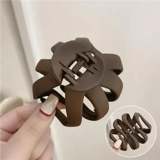 Mode Pferdeschwanz Haar Klaue Clip Schwarz Acryl Kleine Haar Krallen Frauen Mädchen Shark Clips Kopfbedeckungen Haarspange Haar Zubehör kaffeebraun