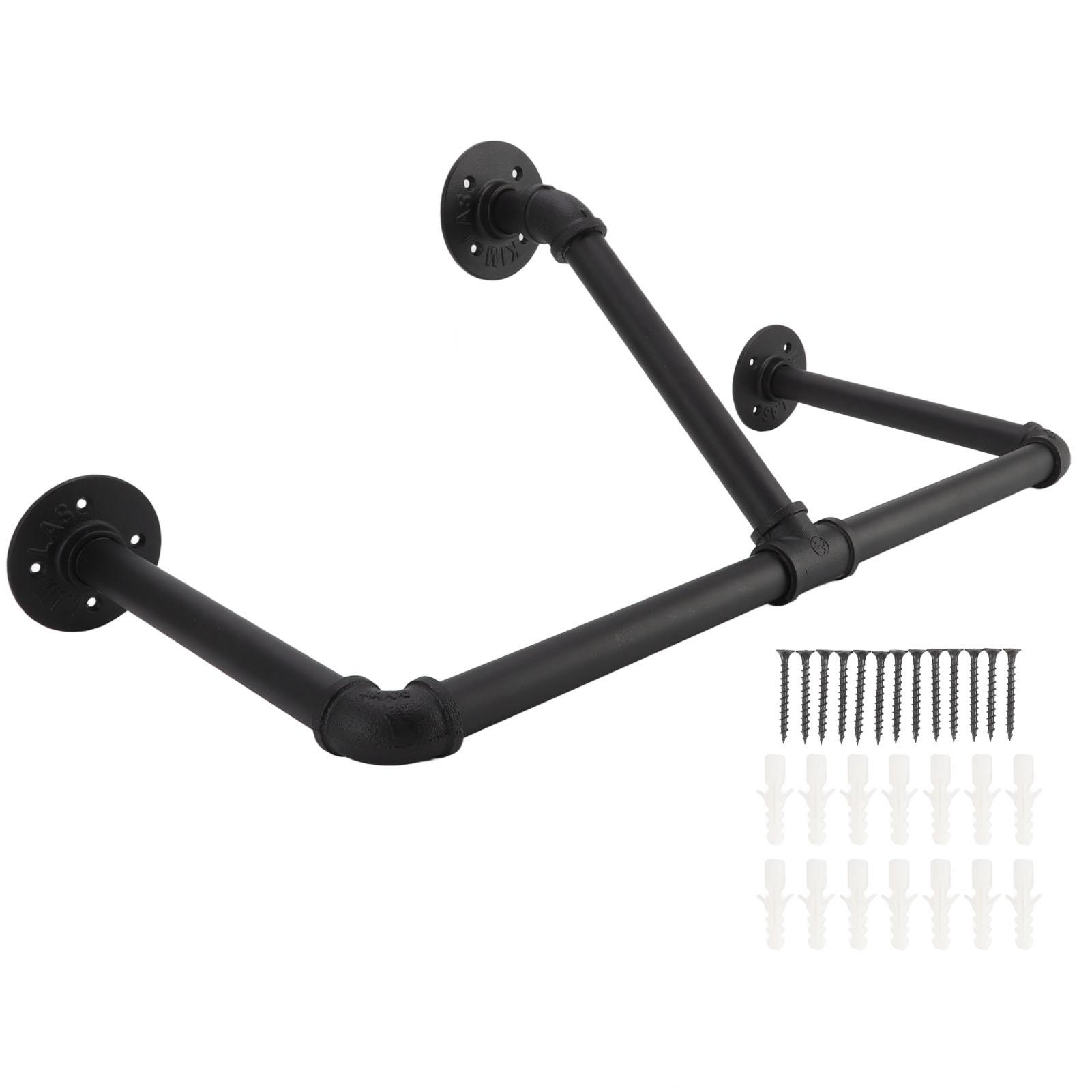 22 Zoll Industrierohr Kleiderständer Wandmontierter Kleiderständer Kleiderbügel Eisen Kleideraufhängung