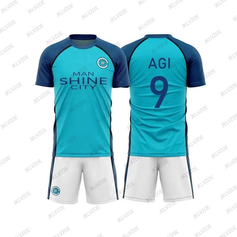 Maillot Blue Lock Trikot Herren T-Shirt+Shorts Anzug Anime Shined City Fußballtrikots Set Bastard Munchen Sport Kinder/Erwachsene Anzug XS