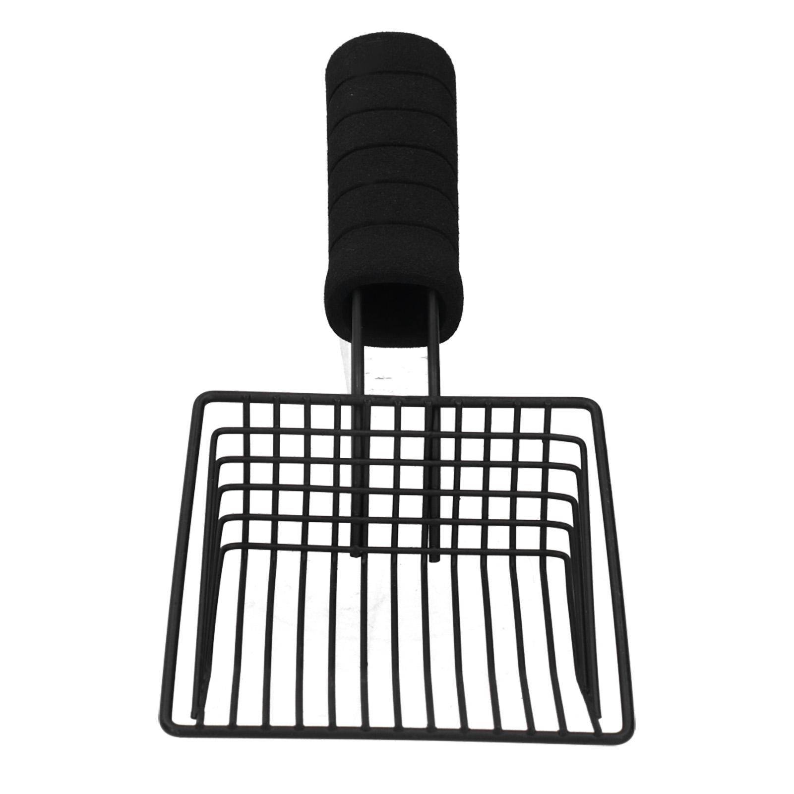 Wiederverwendbare Metall Katzenstreu Sand Schaufel Sieb Schaufel Haustier Katze Reinigungszubehör SchwarzL M(59cm / 23.2in Long)