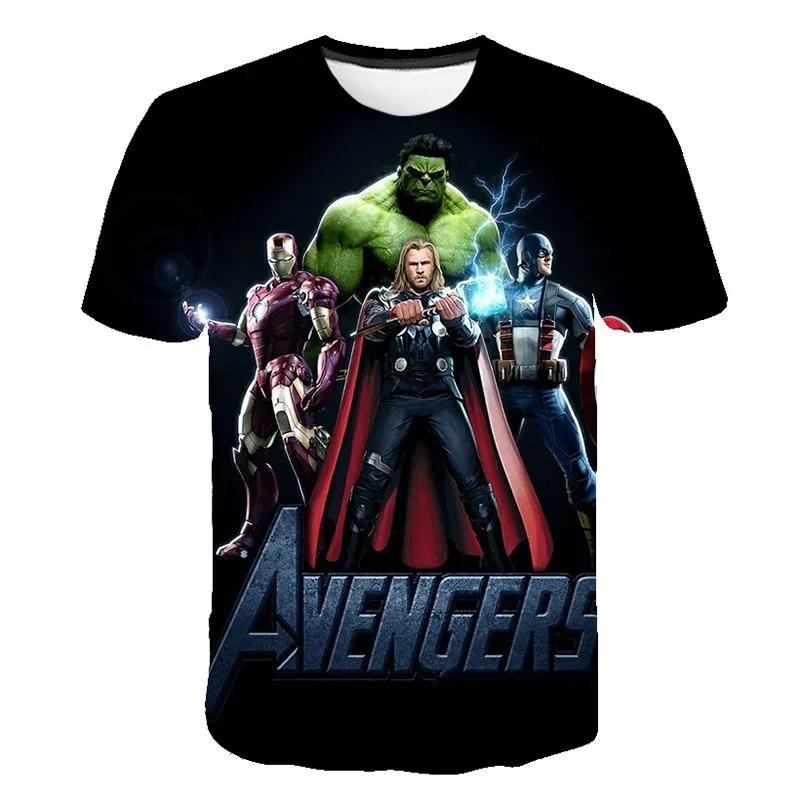 Marvel Superheld Hulk T-Shirt Jungenkleidung Kinder-T-Shirt Spider-Boy Kinder-Oberteil T-Shirt Sommer Kurzarm-T-Shirt 160 schwarz