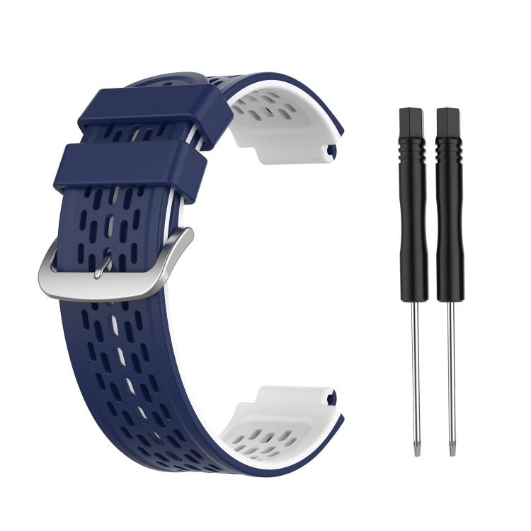 Für Garmin Approach S2 / S4 Zweifarbiges Silikon-Uhrenarmband(Schwarz Gelb) For Garmin Approach S2 / S4 weiß
