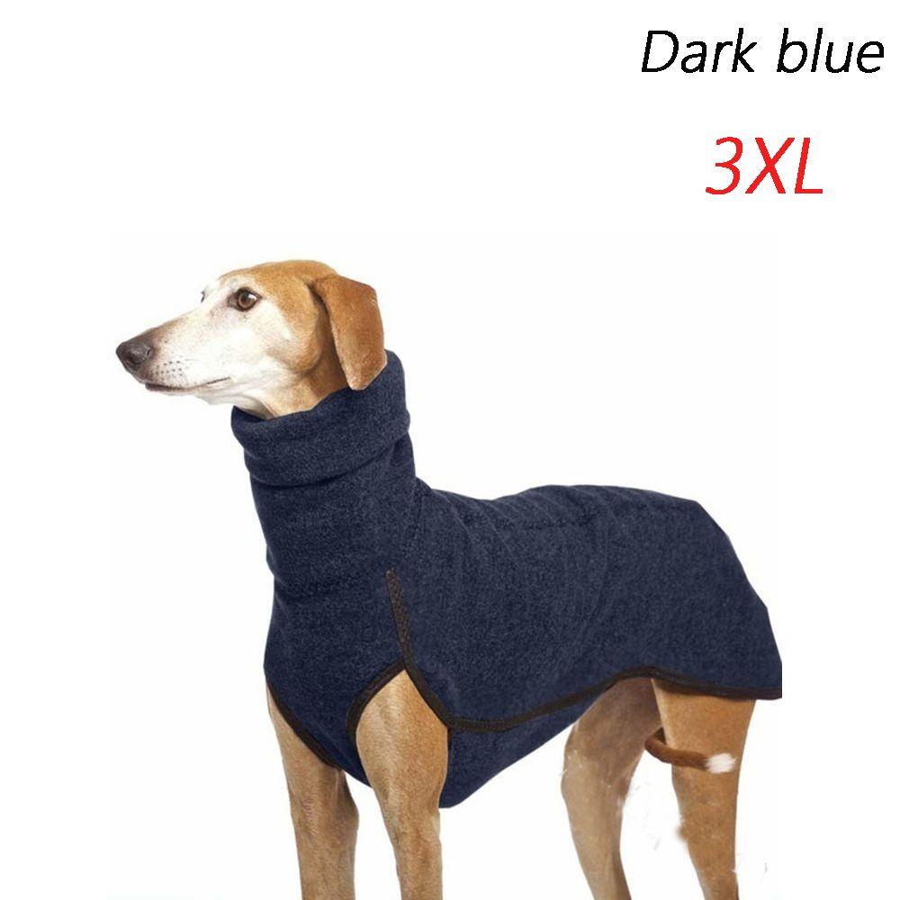 Weiche Windhund Kostüme Haustier Hoodie Mantel Geschirr Weste Pitbull Mantel Jacke Hund Hoher Kragen Pullover XXXL dunkelblaue