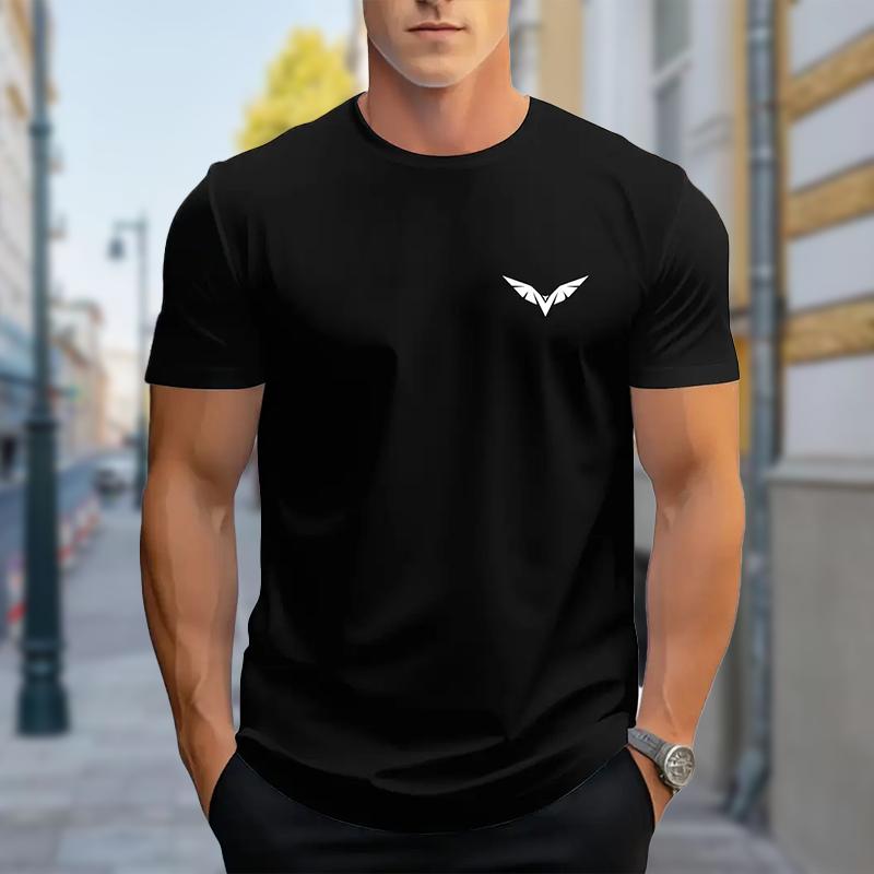 Neues Sommer-T-Shirt für Herrenmode Persönlichkeit Vielseitig bedrucktes Herren-T-Shirt Top L schwarz