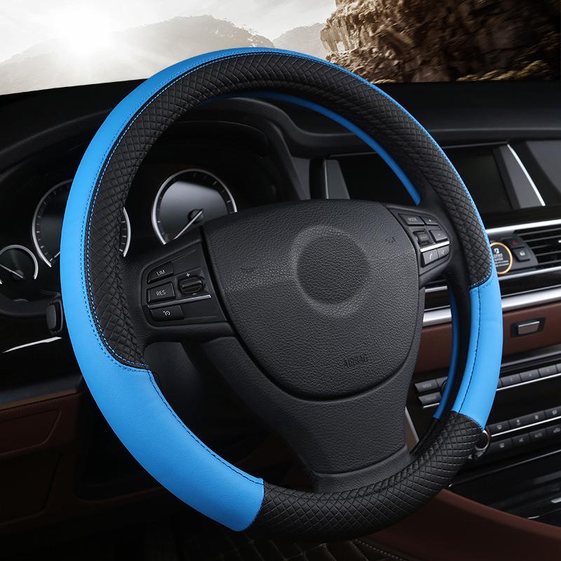 Universal Auto Lenkrad Abdeckung Skid Proof Auto Lenkrad Abdeckung Leder Schützen Abdeckung blau