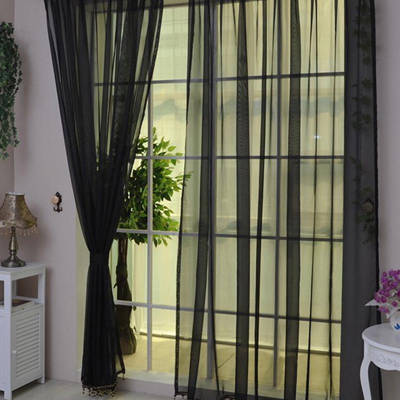 Colorful Floral Tulle Door Window Curtain Sheer Valances Scarf NewMöbel & Wohnen, Dekoration, Vorhänge! schwarz