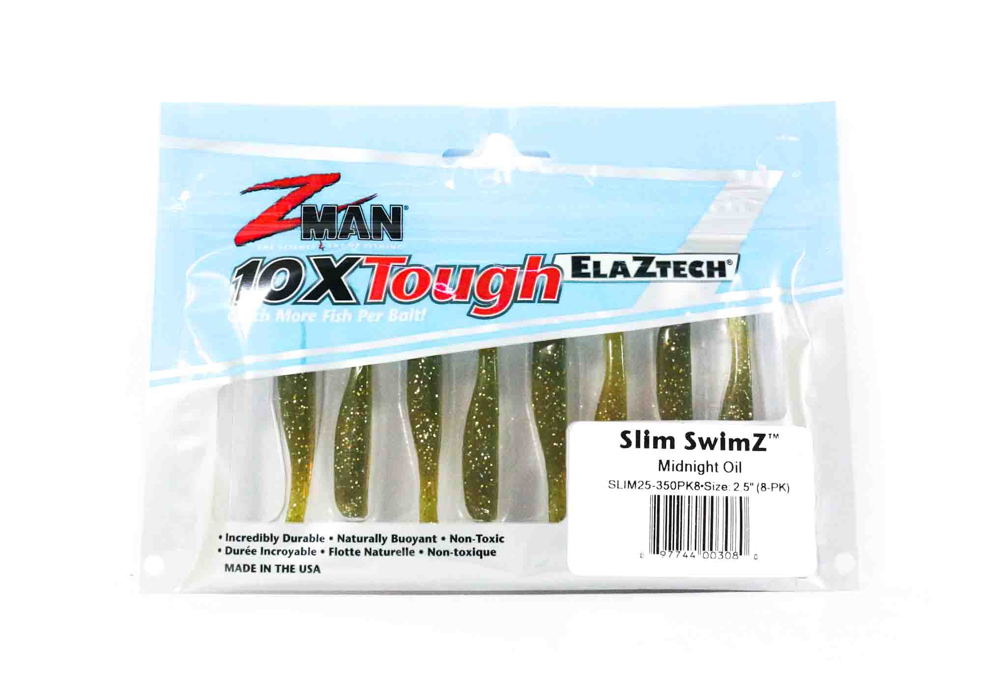Zman Soft Lure Slim SwimZ 2,5 Zoll 8/Pack Midnight Oil (3080)