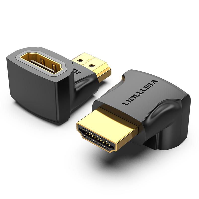 Vention HDMI Adapter 90 270 Grad HDMI Stecker auf HDMI Buchse Konverter 4K HDMI Anschluss für HDTV PS4 Lptop TV BOX HDMI Extender Up schwarz