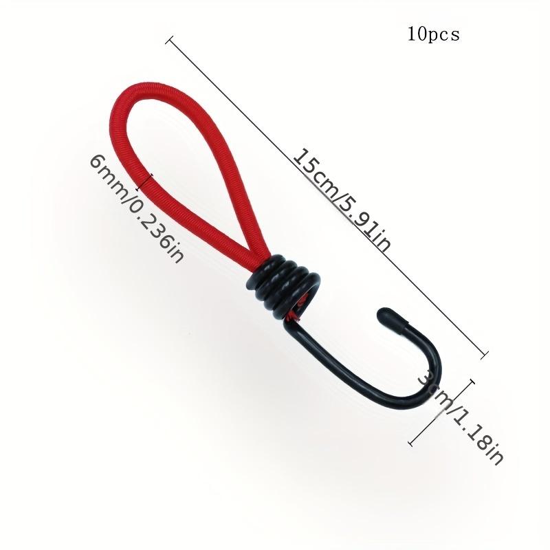 10 stücke Outdoor Camping Zelt Elastische Seil Schnalle 15cm Feste Bindung Band Elastische Seil Haken Camping Baldachin Zubehör Pull Seil rot