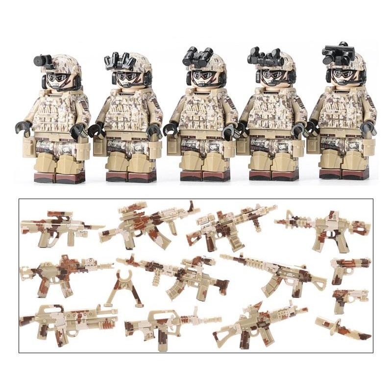 MOC US Special Forces Seals Soldaten SWAT Guns Waffenblöcke Bausatz Ziegelsteine Sets Klassische Waffen Modellbausätze Lernspielzeug für Kinder