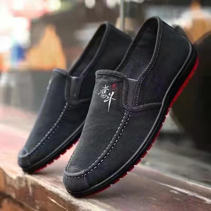 Modische Slip-on-Canvas-Schuhe für Herren, atmungsaktiv, leicht, bequem, Sommerschuhe für Herren, Freizeitschuhe, flache Schuhe 41