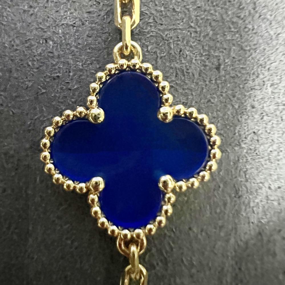 Vierblättriges Kleeblatt Armband Hohe Version 18K Fünf-Blüten Armband Damen High-End Neues Armband High version blau