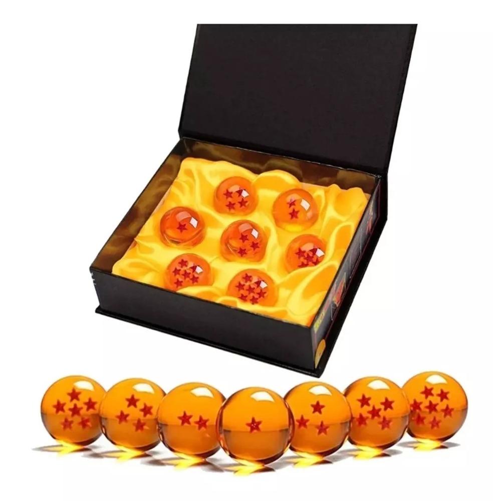 Transparentes Stern-Dragon-Balls-Set, neuartiges Kinderspielzeug, mittelgroße Kristallkugeln – 7 Stück mit Geschenkbox orange